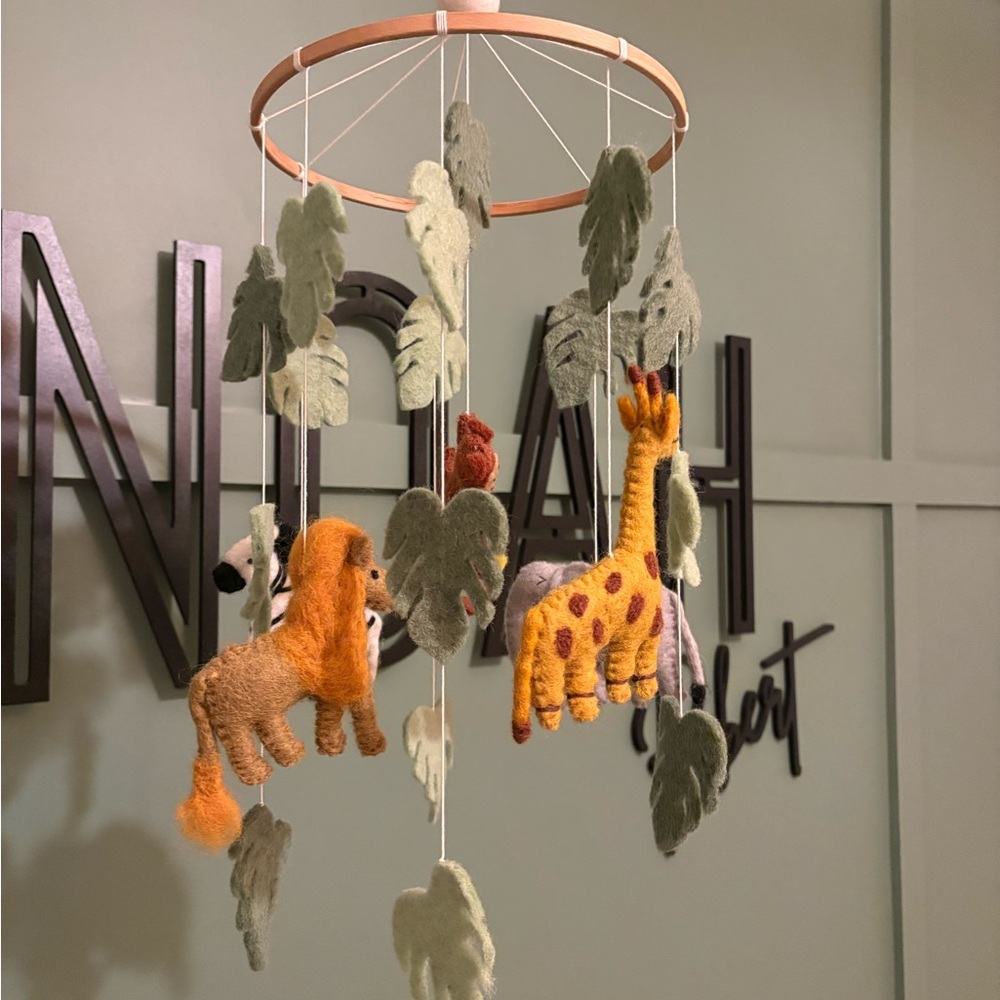 Felt Safari Animal Baby Mobile